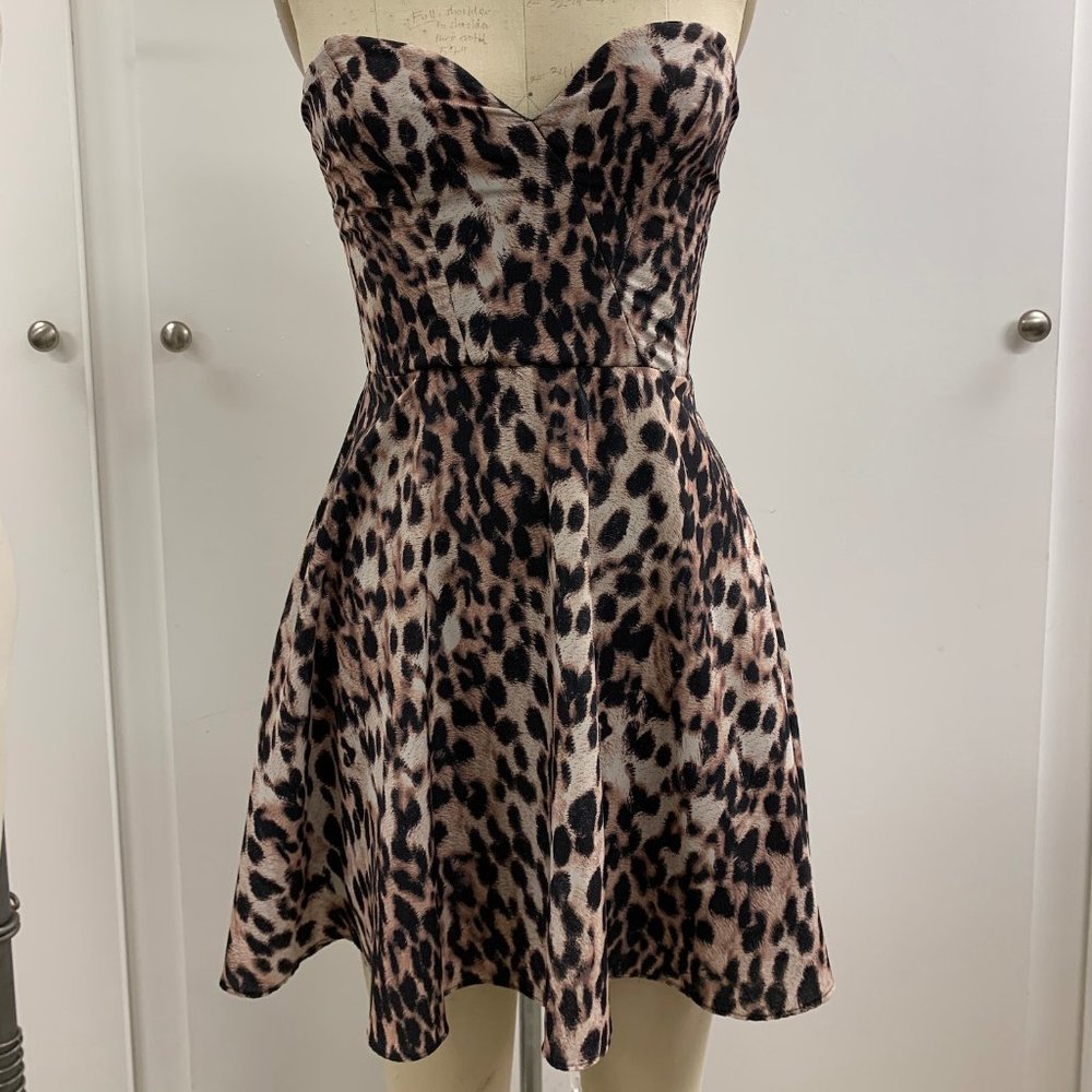 NBD x Naven - Leopard Strapless Mini Dress